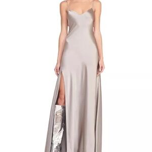 Elegant Silver Evening Gown